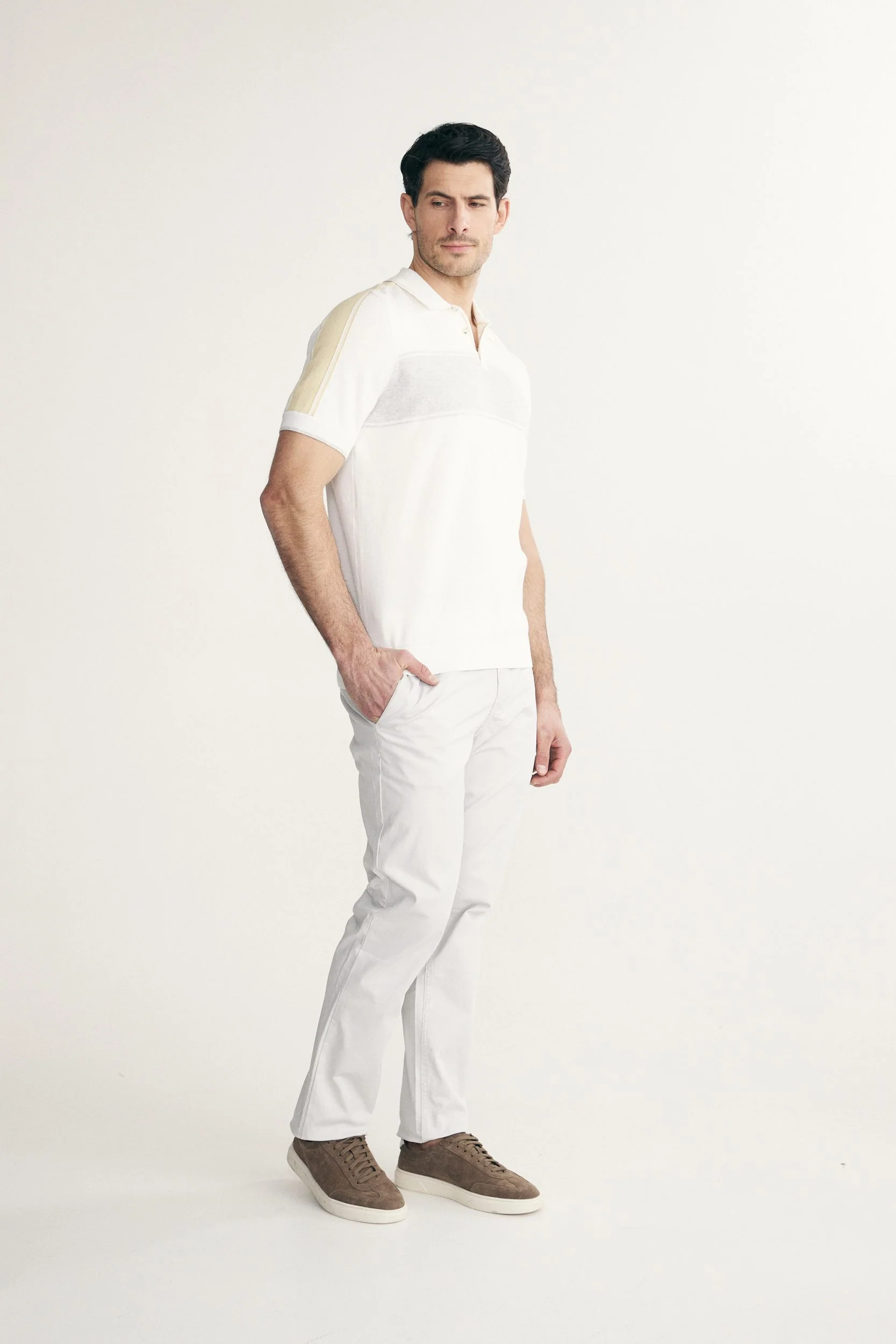 Color block knitted polo - Image 3
