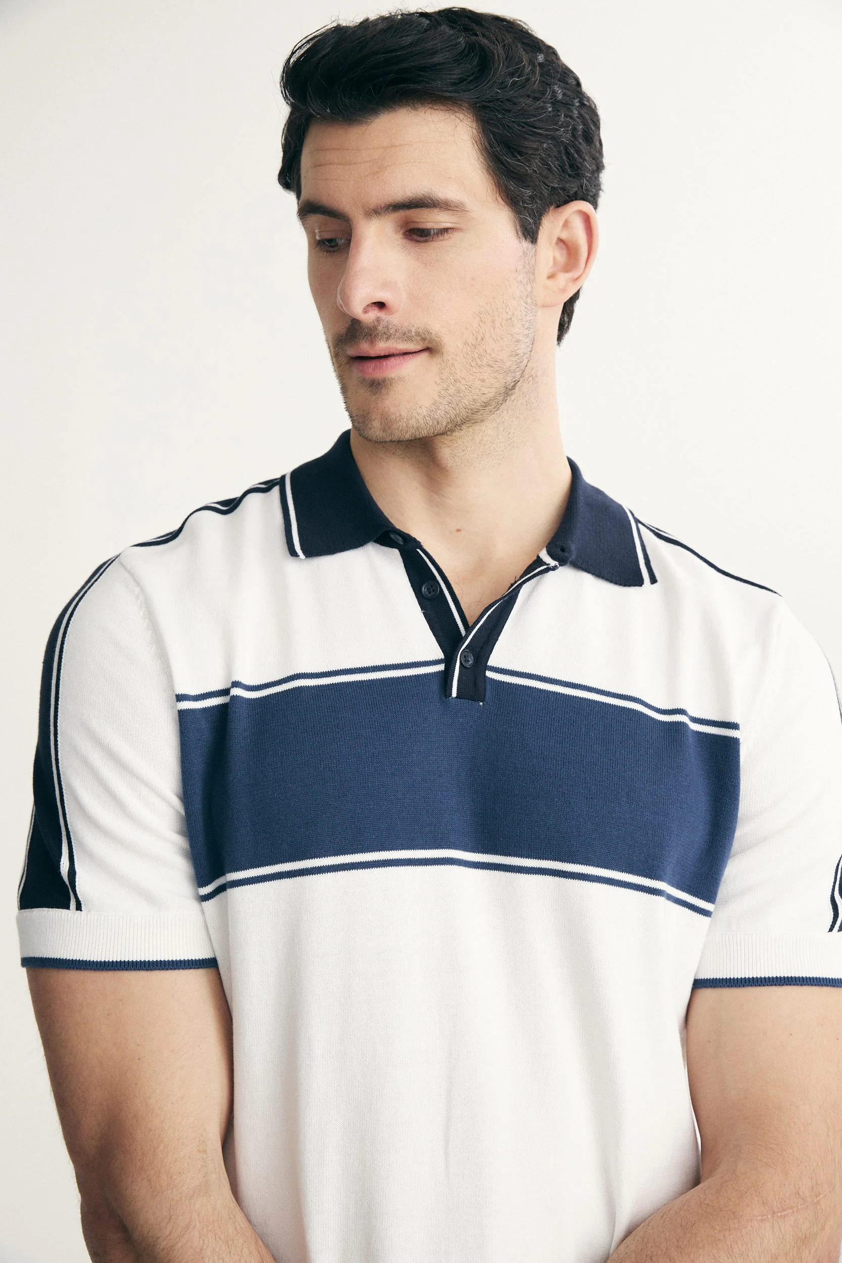 Color block knitted polo - Image 5