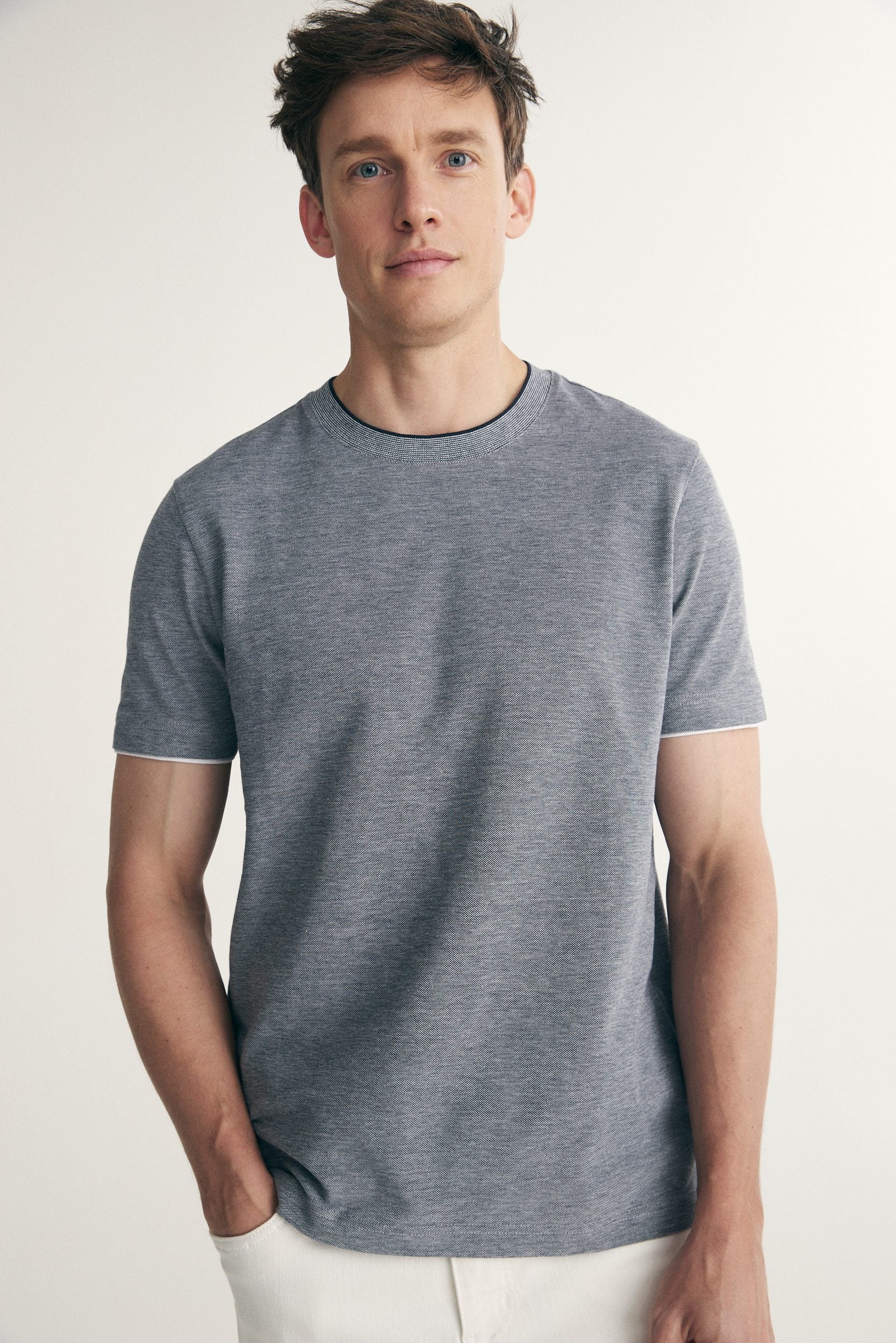 Contrast details pique t-shirt - Image 4