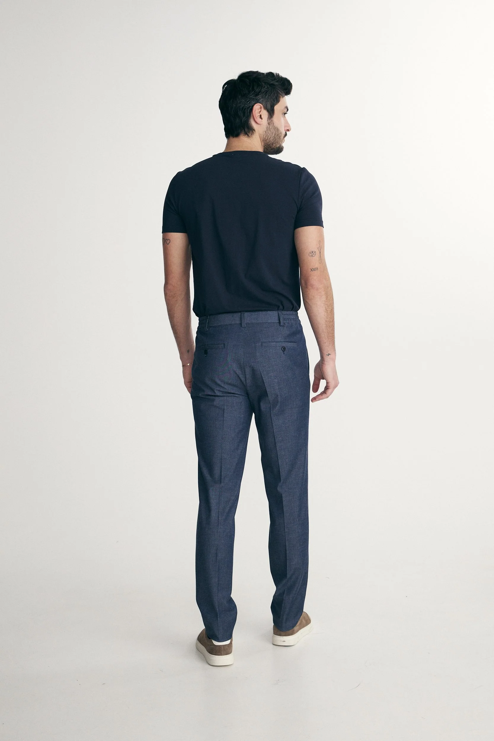 Denim-look Slim-fit pant with elastic sides - Image 2