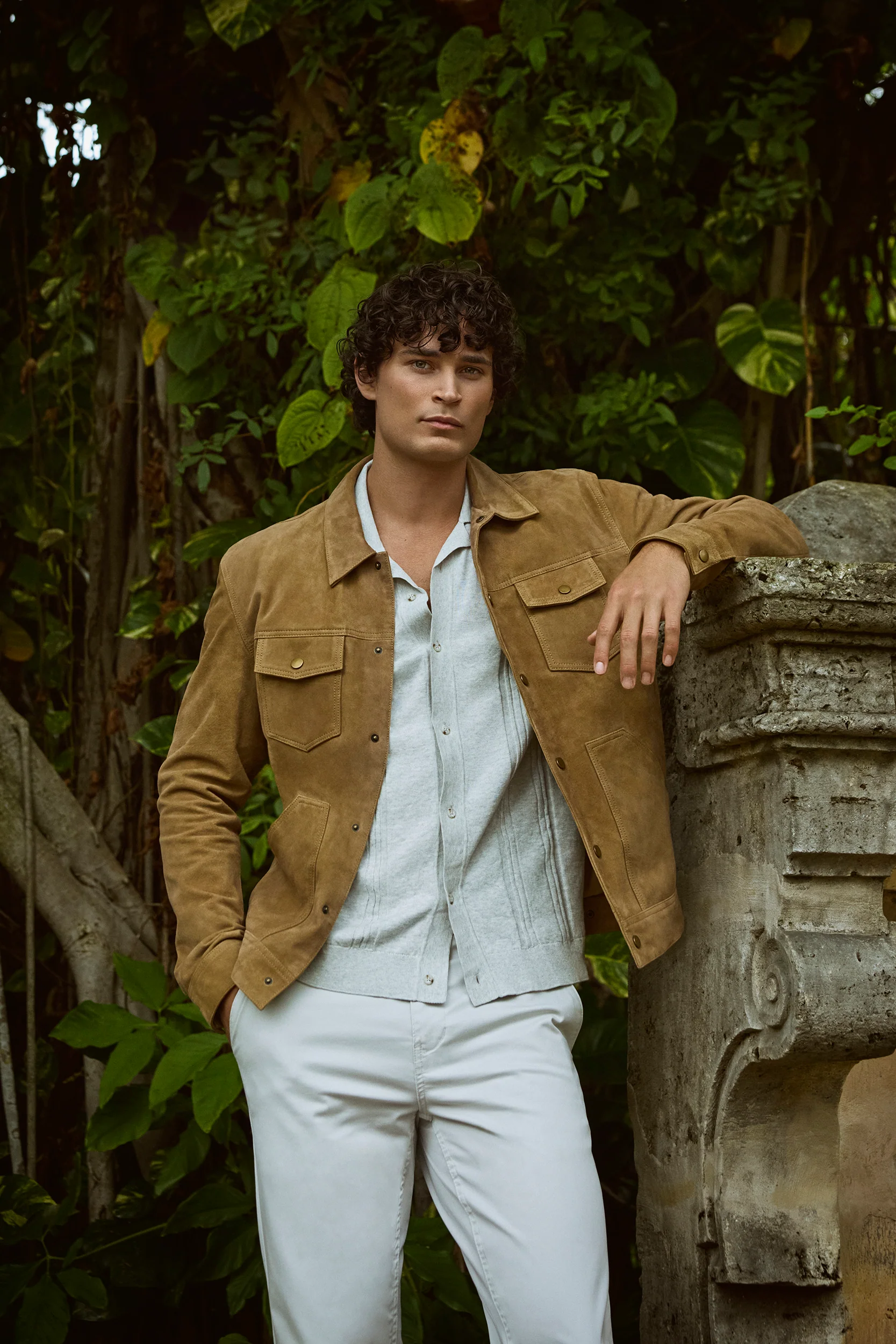Goat suede overshirt