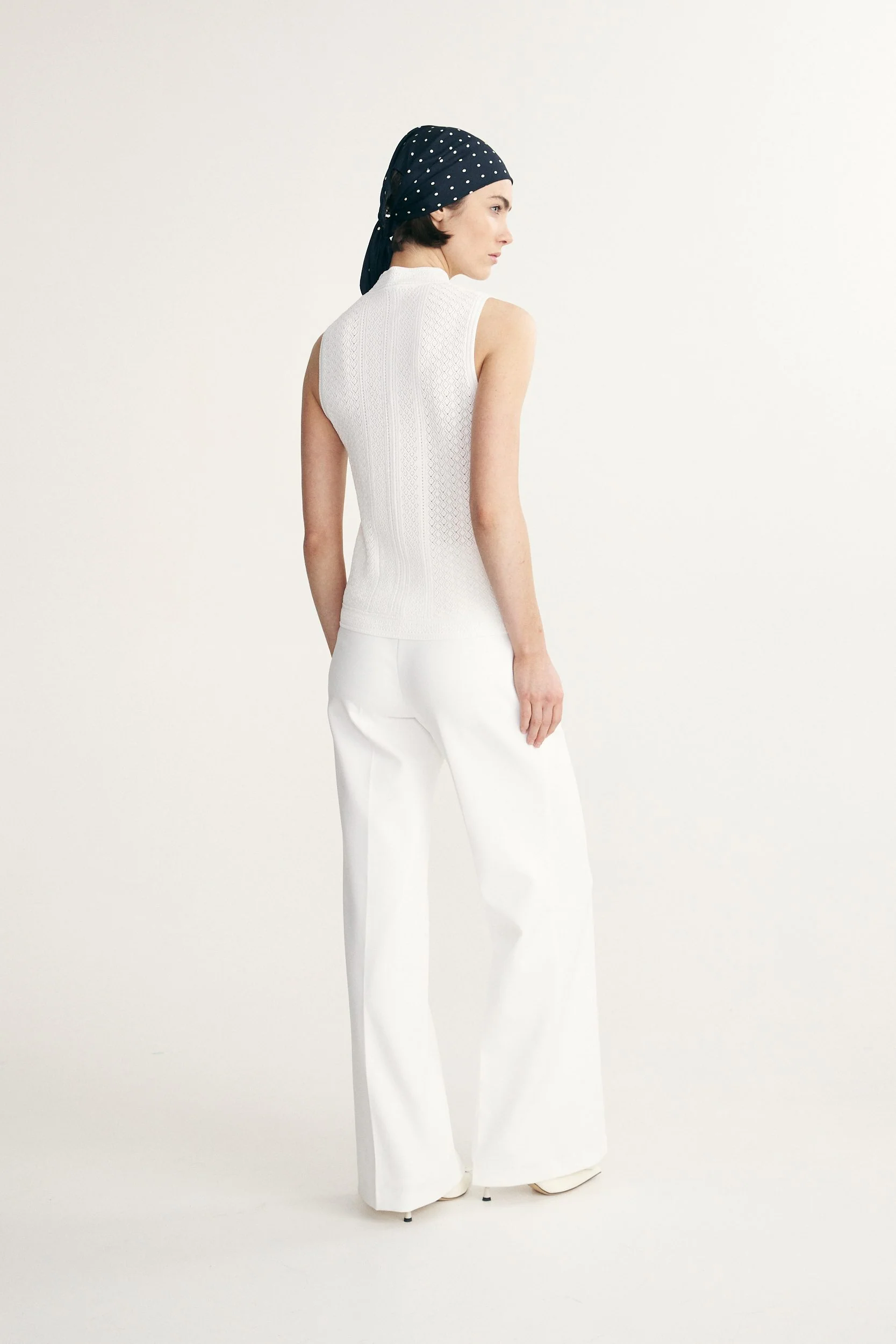 Pointelle knit sleeveless top - Image 2