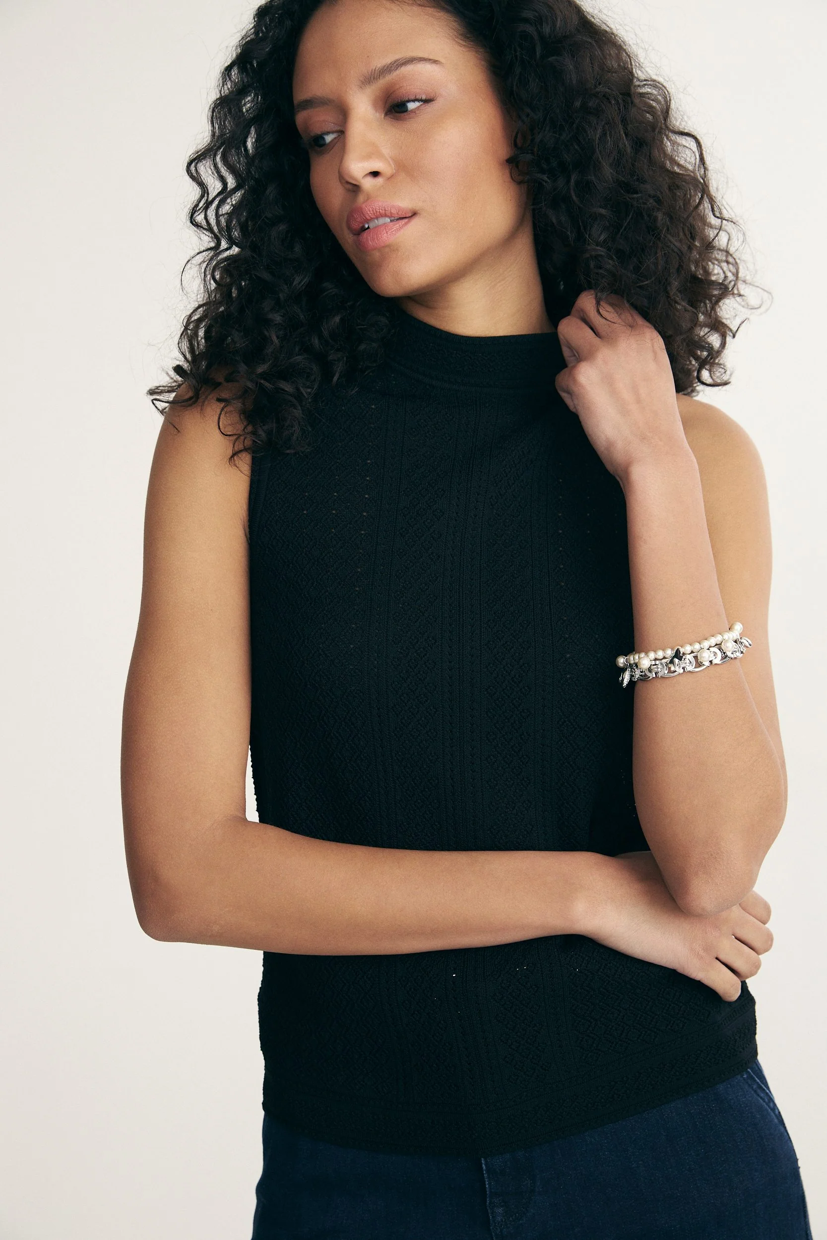 Pointelle knit sleeveless top - Image 4