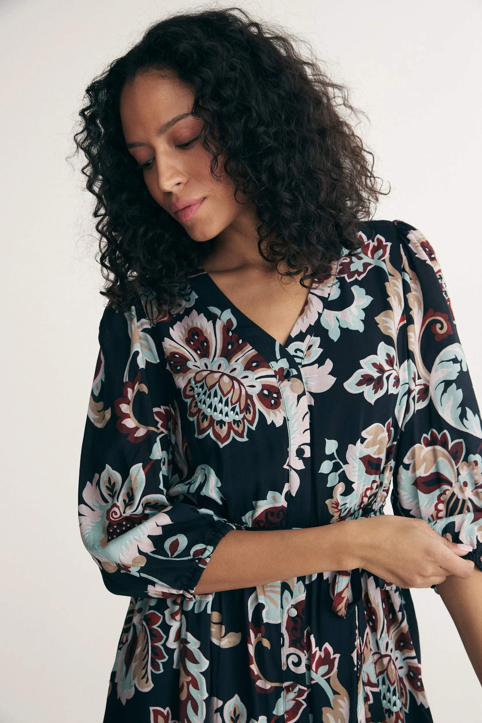 Printed fluid dress