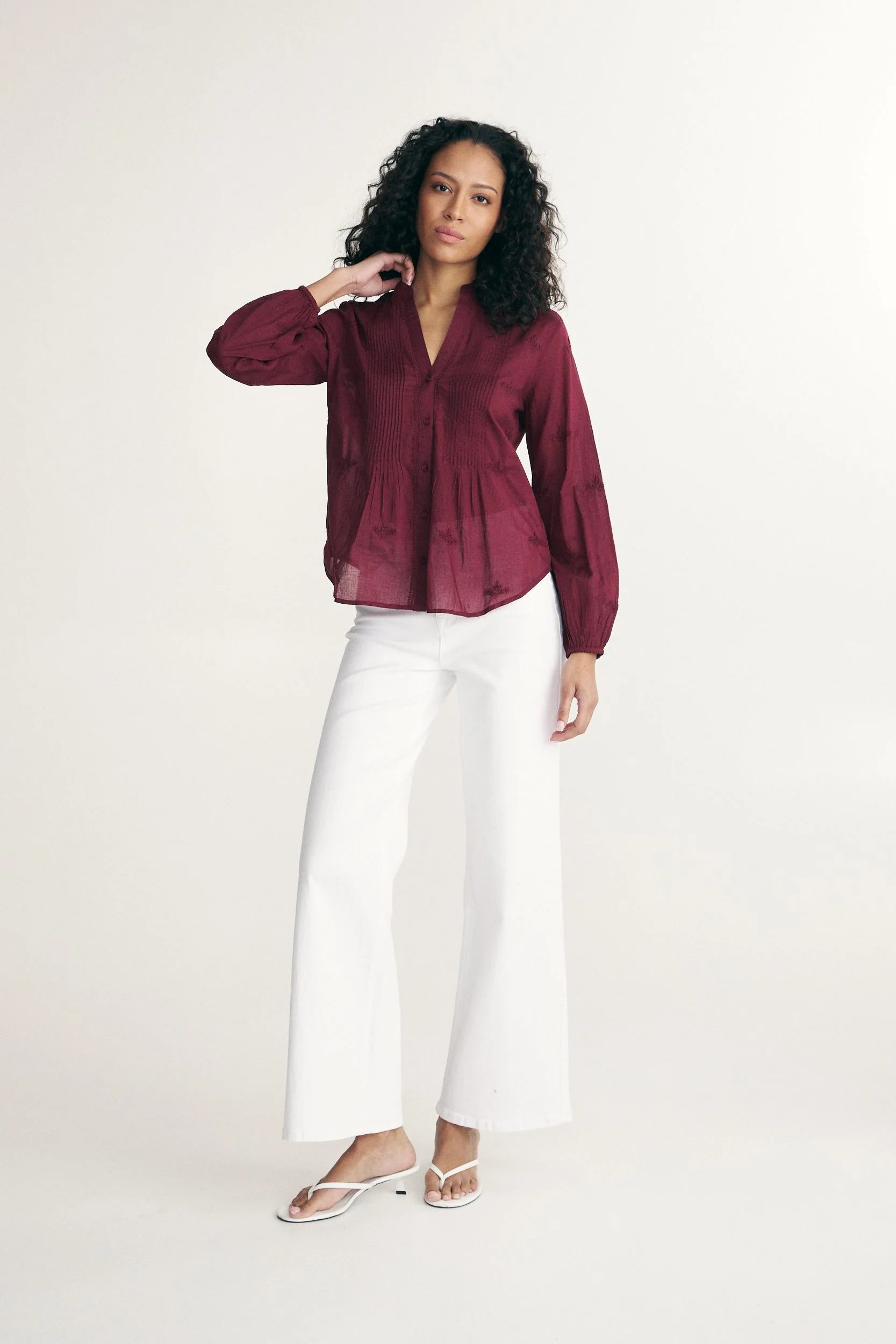 Puffy sleeve shirt with embrodery - Image 6