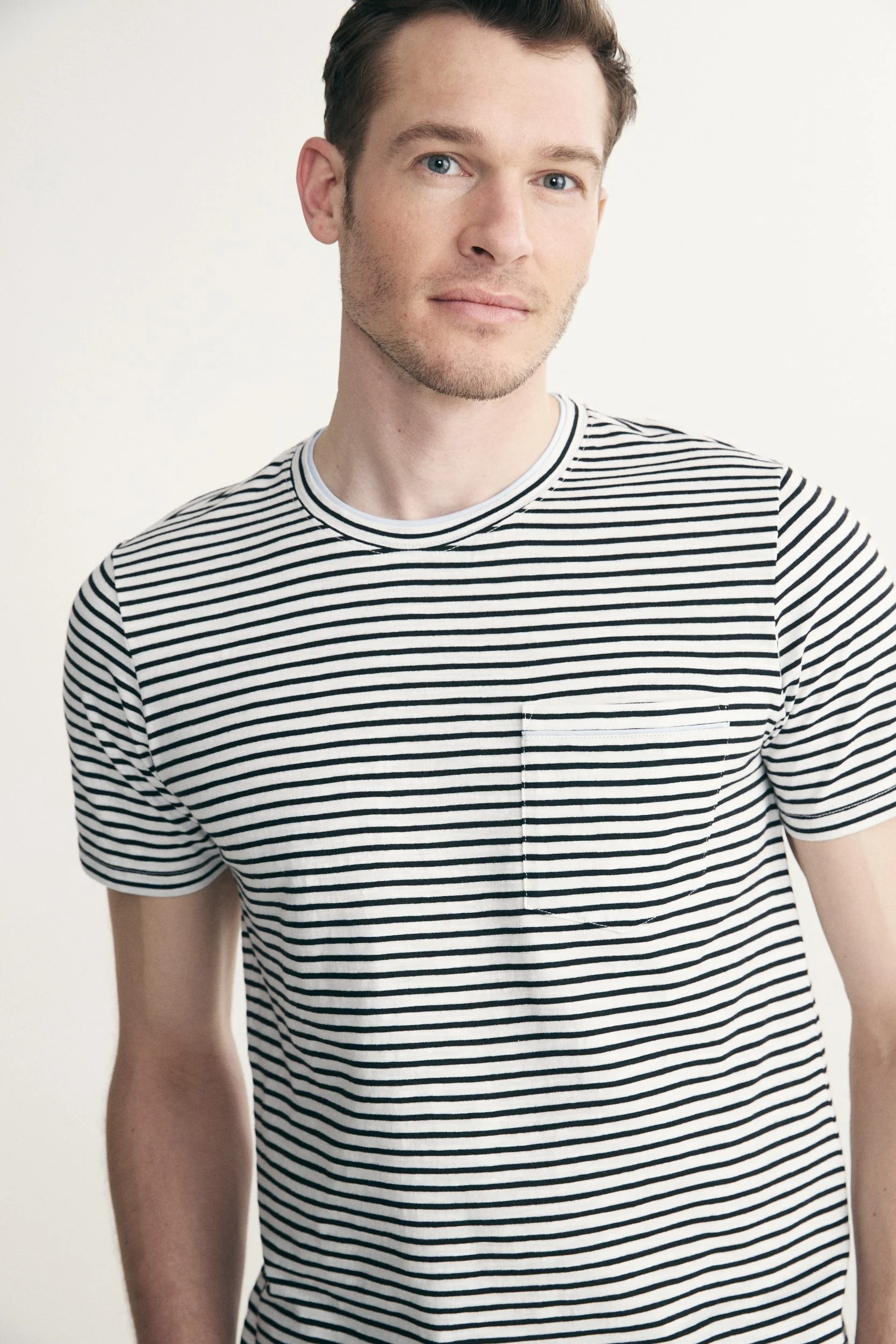 Striped t-shirt with applied pocket