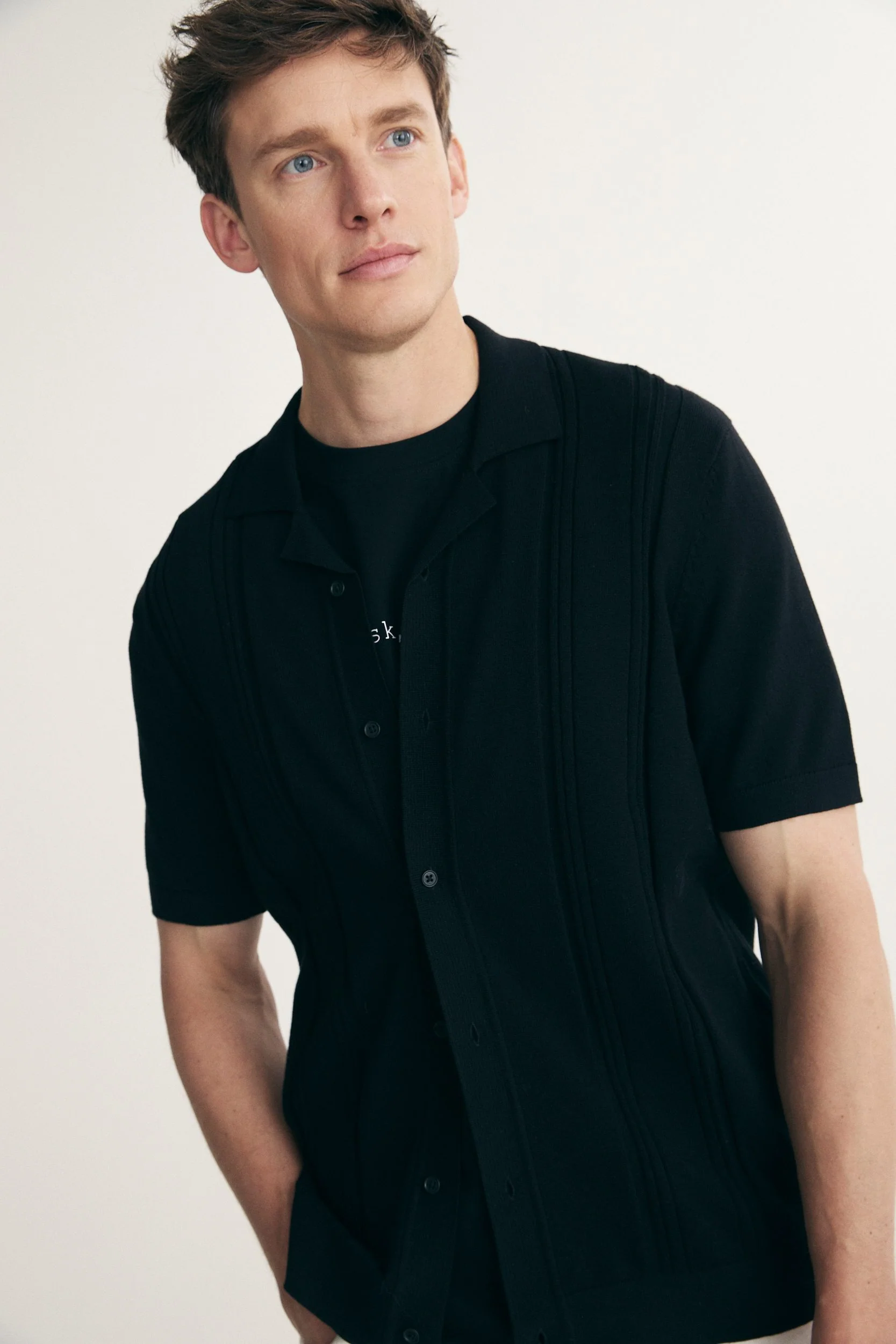 Textured vertical stripes knitted shirt - Image 4