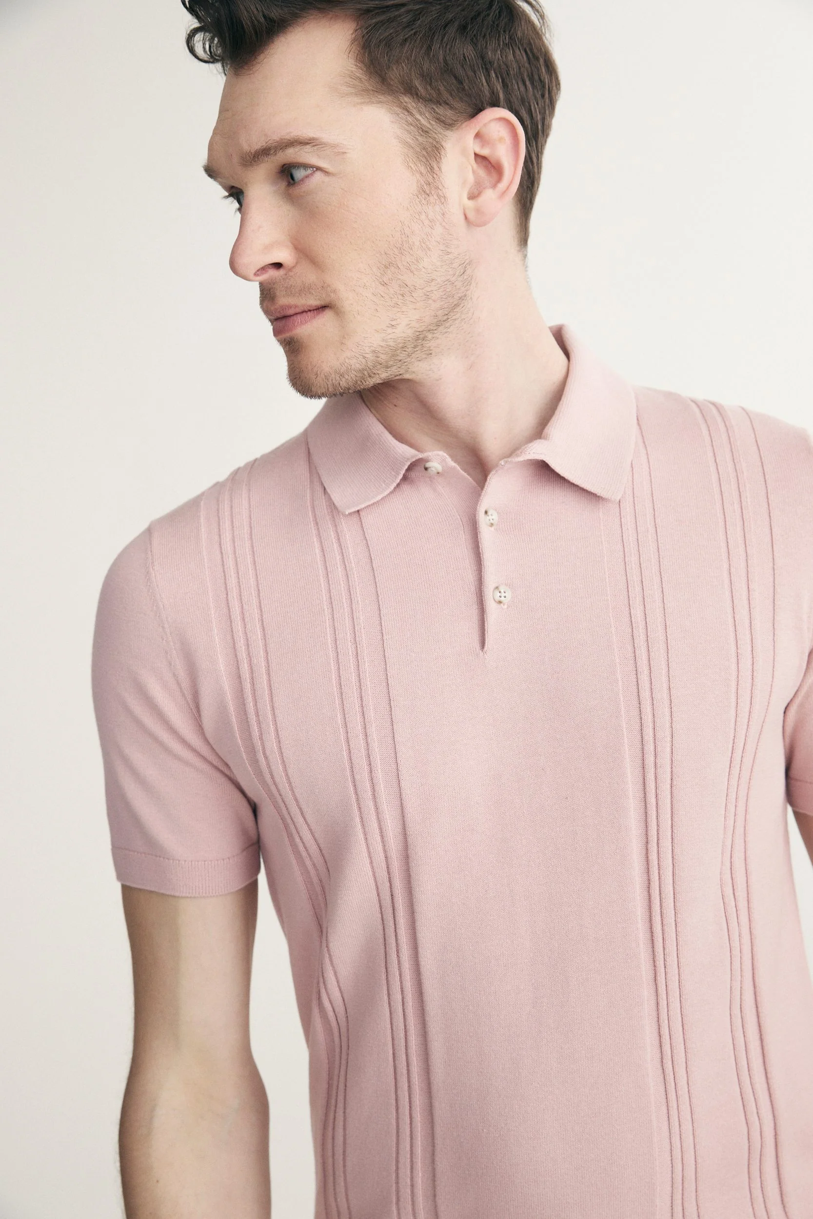 Textured vertical stripes polo - Image 4