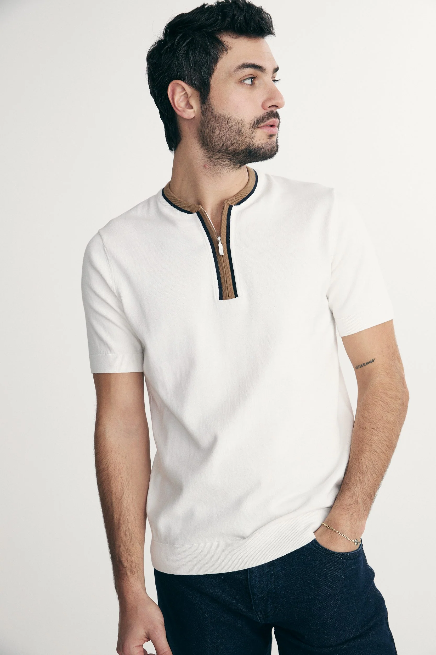 Zip collar sweater